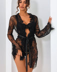 Regina Signature Lace Robe Set - Black-Fascinating_Nights