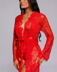 Signature Lace Robe - Red-Fascinating_Nights