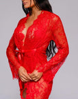 Signature Lace Robe - Red-Fascinating_Nights