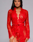 Signature Lace Robe - Red-Fascinating_Nights
