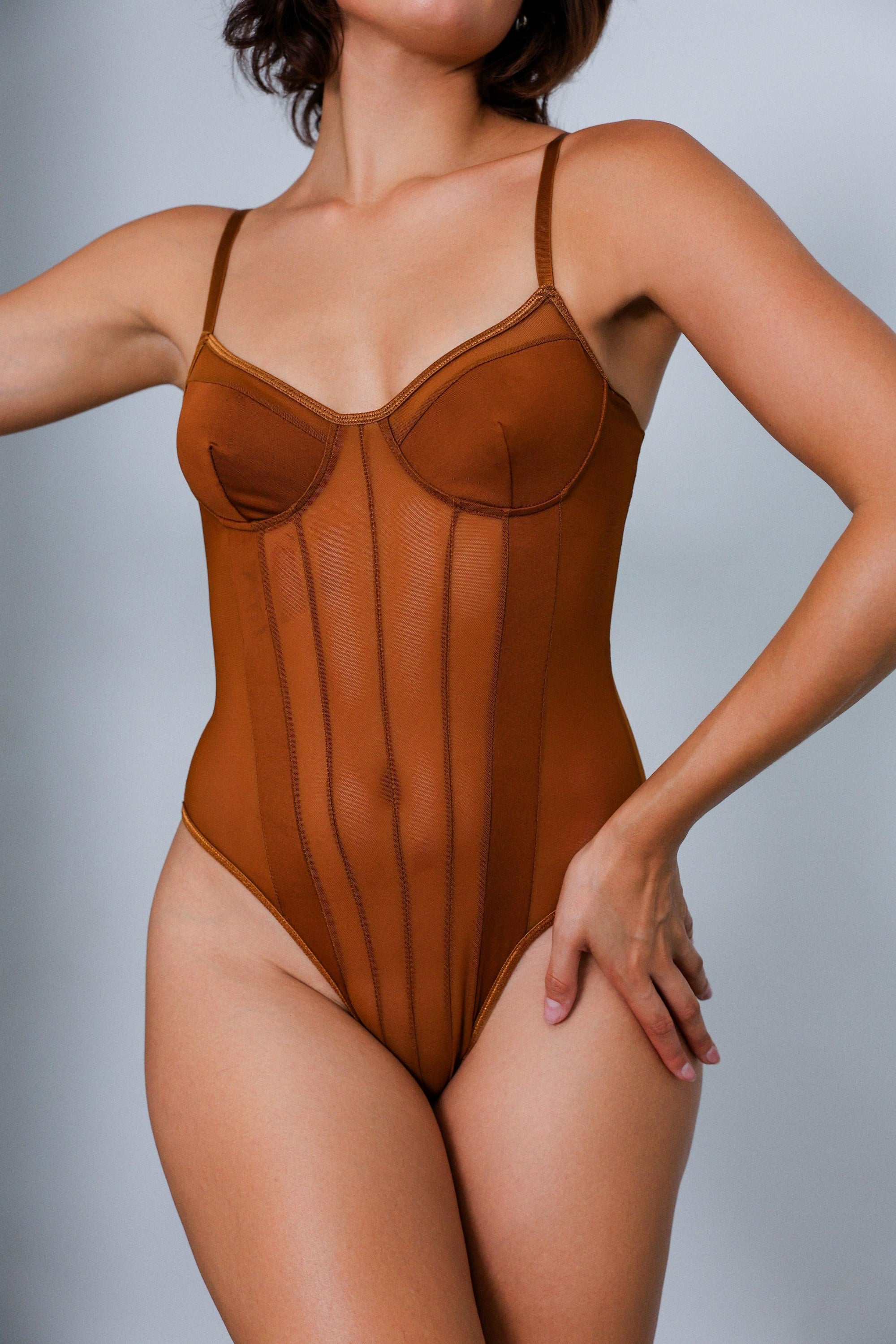 Skyler Bodysuit - Brown-Fascinating_Nights