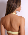 Sol Twist Front Halter Sports Bra – Pastel Yellow-Fascinating_Nights