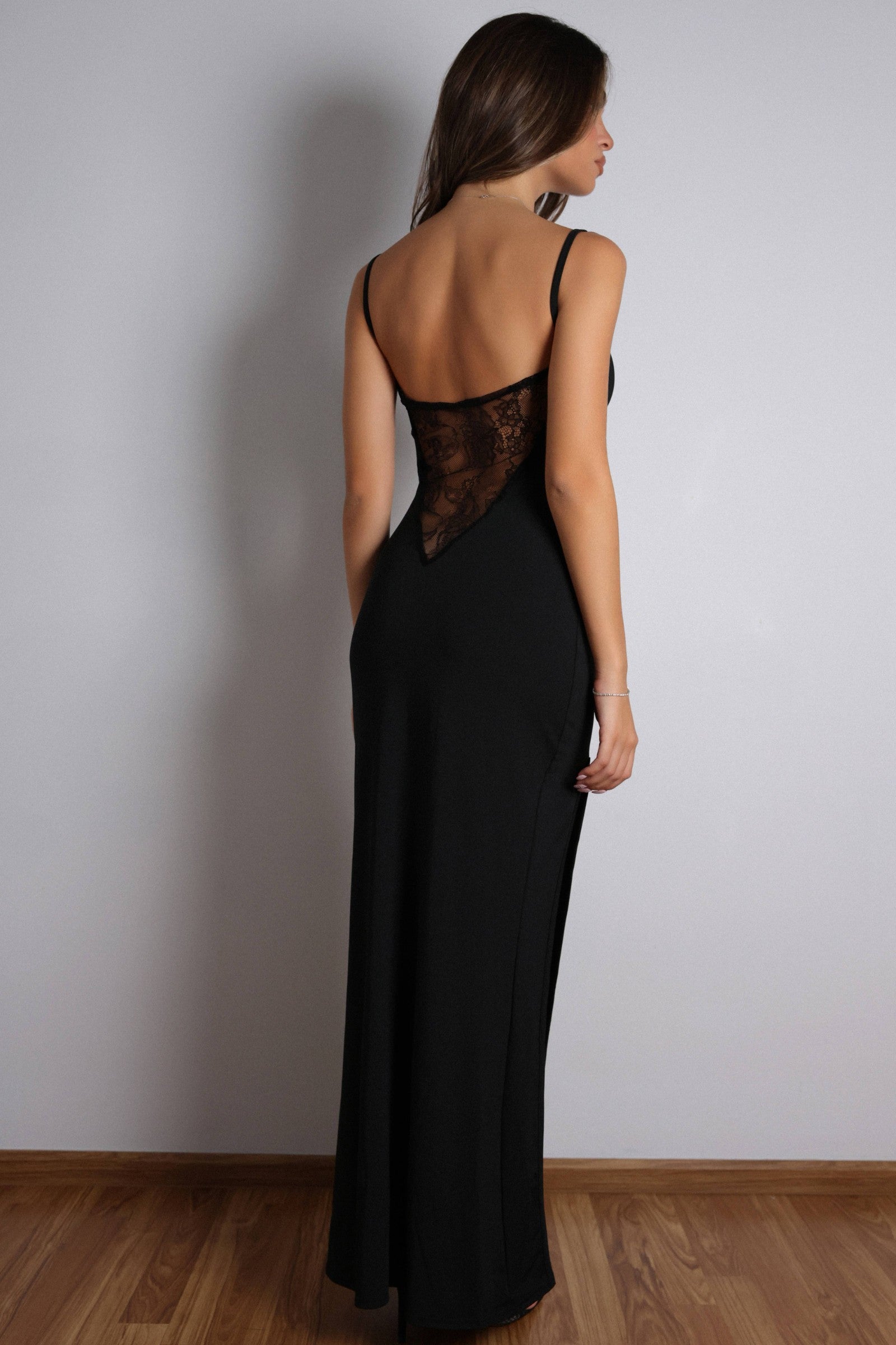Sophia Lace Back Maxi Dress - Black-Fascinating_Nights