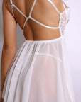 Sora Satin Bow Babydoll Set – White-Fascinating_Nights