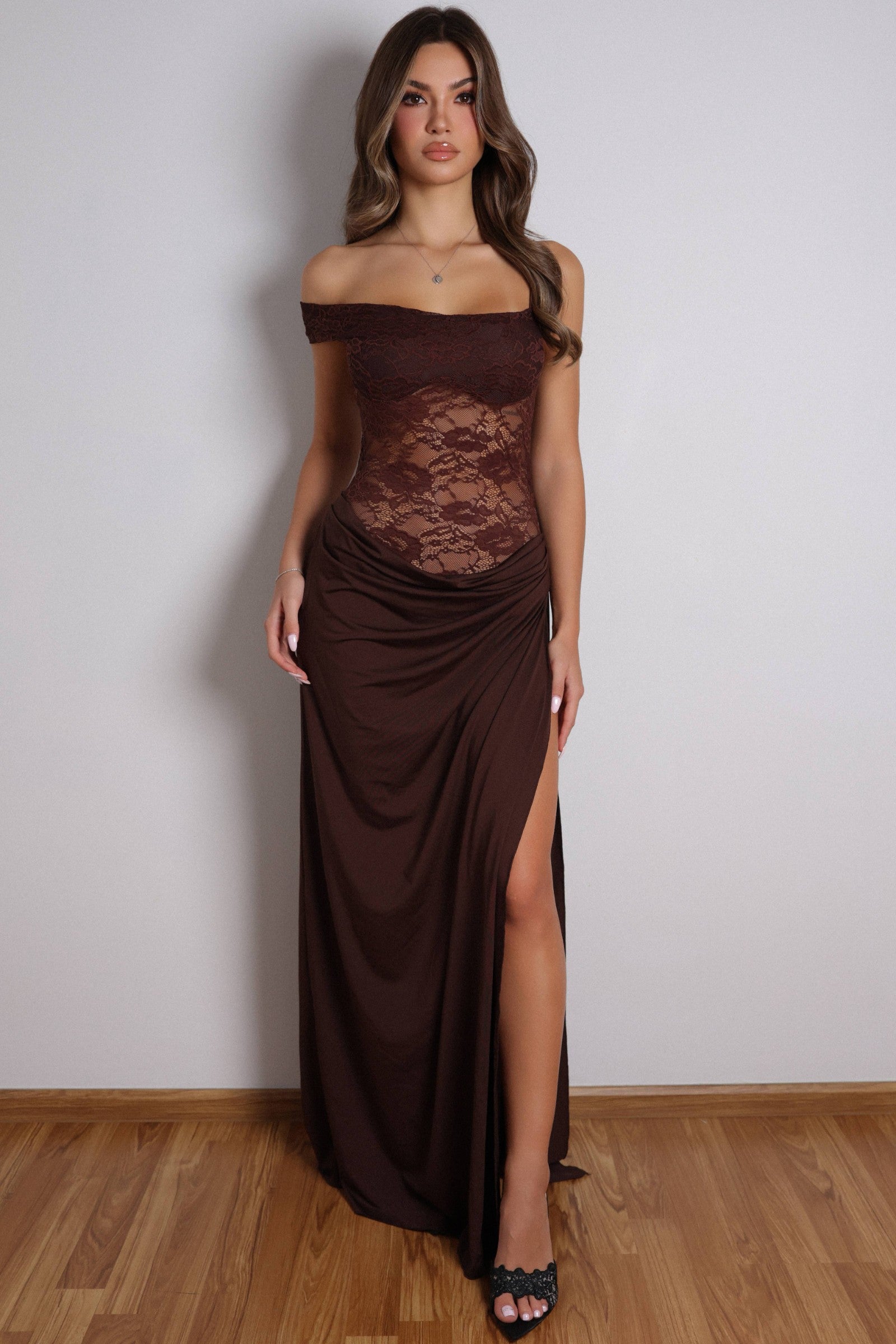 Sylvie Lace Maxi Dress - Brown-Fascinating_Nights
