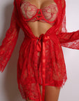 Valentina Signature Lace Robe Set - Red-Fascinating_Nights