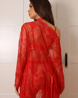 Valora Lace Robe Red Set - Red-Fascinating_Nights