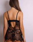 Vamp Floral Sheer Lace Slip – Black-Fascinating_Nights