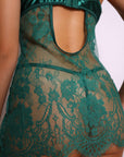 Vamp Floral Sheer Lace Slip – Green-Fascinating_Nights