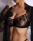 Vespera Lace Robe Set - Black-Fascinating_Nights