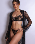 Vespera Lace Robe Set - Black-Fascinating_Nights