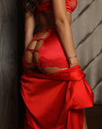 Vionette Satin Robe Set - Red-Fascinating_Nights