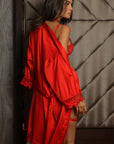 Vionette Satin Robe Set - Red-Fascinating_Nights