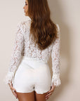 Vivi Two Piece Lace Skirt Set - White-Fascinating_Nights