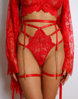Zarnish Red Signature Lace Robe Set-Fascinating_Nights