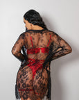 Zarnish Signature Lace Robe Set - Red-Fascinating_Nights