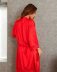 Zarnish Signature Silky Robe Set - Red