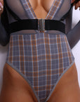 Zella Plaid Schoolgirl Costume Set – Gray-Fascinating_Nights