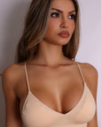 Zen Ultra-Fine Strap Plunge Bralette – Skin Tone-Fascinating_Nights